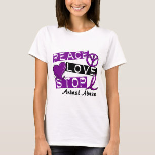 T-shirt Abus d'animal d'ARRÊT d'AMOUR de PAIX