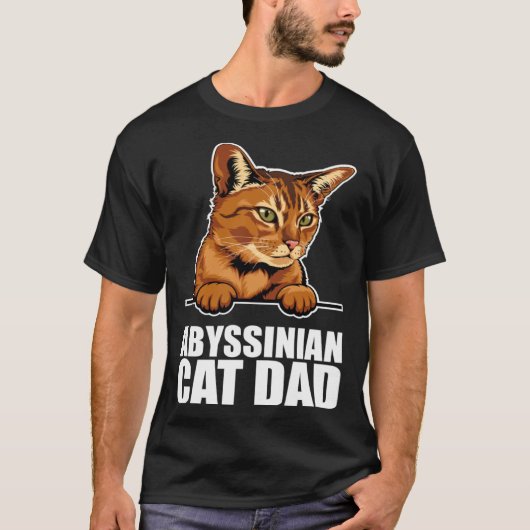 T-shirt Abyssinian cat dad (Devant)