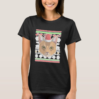 T-shirt Abyssinian Cat Kitty Santa Claus Ugly