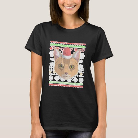 T-shirt Abyssinian Cat Kitty Santa Claus Ugly (Devant)