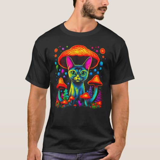 T-shirt Abyssinian Cat Mushroom (Devant)