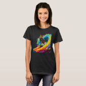 T-shirt Abyssinian Cat Surfing (Devant entier)