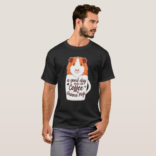 T-shirt Abyssinian Guinée Pig In Coffee Mug Peruvian Piggy (Devant entier)
