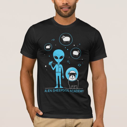 T-shirt Académie Alien Sheepdog | Amusant espace Sci-Fi He (Devant)