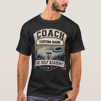 T-shirt Académie de Disc Golf Coach Personnalisé Logo Vint