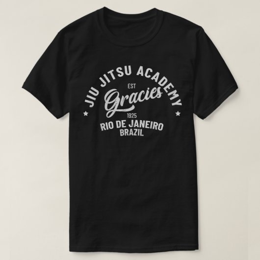 T-shirt Académie Jiu Jitsu Gracies Rio De Janeiro Brésil (Design devant)