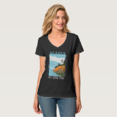 T-shirt Acadia National Park Bar Harbour Lighthouse Vintag (Devant entier)
