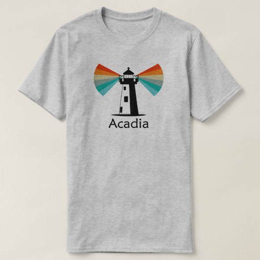 T-shirt Acadia National Park Lighthouse Rainbow (Design devant)