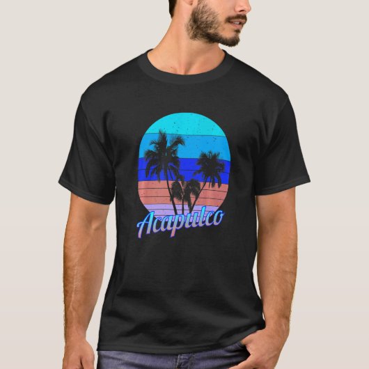 T-shirt Acapulco Retro Tropical Palm Trees Vacances (Devant)
