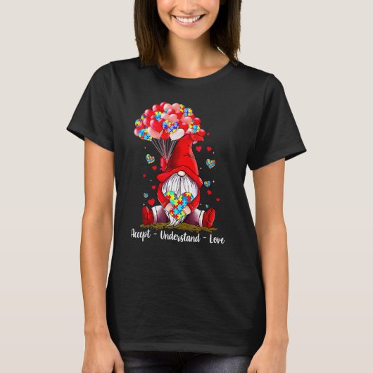 T-shirt Accept Understand Love Autism Awareness Gnome Vale (Devant)