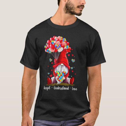 T-shirt Accept Understand Love Autism Awareness Gnome Vale (Devant)