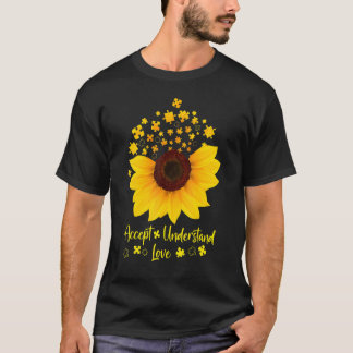 T-shirt Accept Understand Love Sunflower Shirt Autism Awar