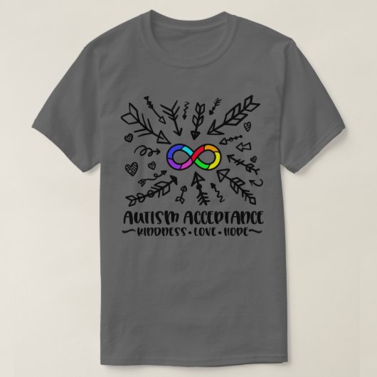T-shirt Acceptation de l'autisme Rainbow Infinity 1 (Design devant)