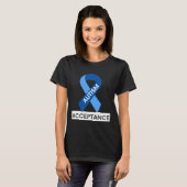 T-shirt Acceptation de l'autisme Ruban bleu (Devant entier)