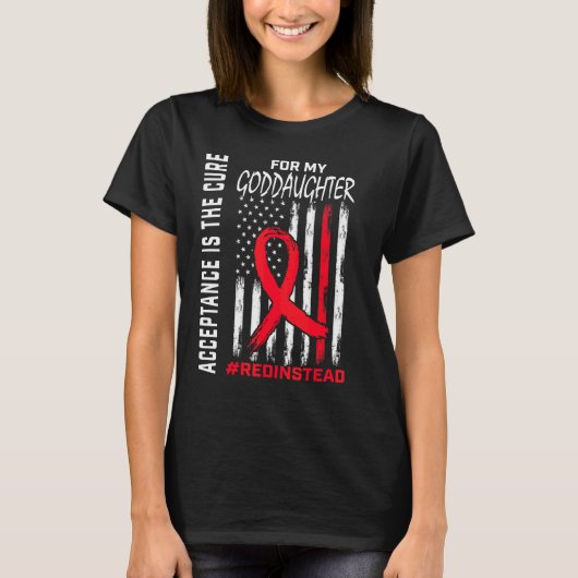 T-shirt Acceptation Redinstead Rouge Plutôt Autisme Goddau (Devant)