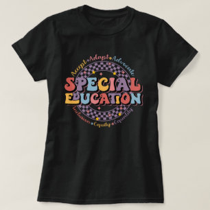 T-shirt Accepter Adapt Advocate Special Education Retro