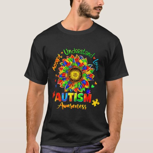 T-shirt Accepter comprendre aimer la sensibilisation à l'a (Devant)