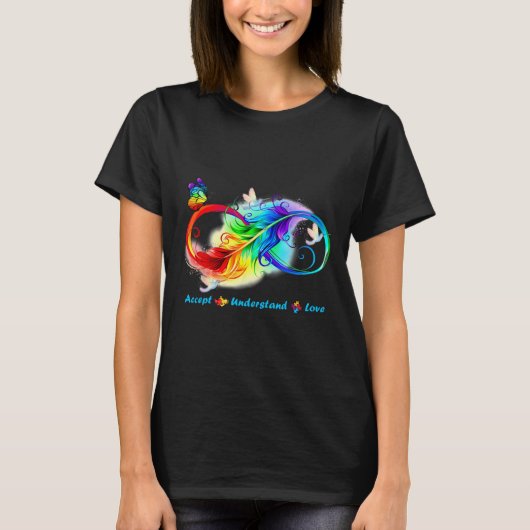 T-shirt Accepter Comprendre Amour Infini Papillon (Devant)
