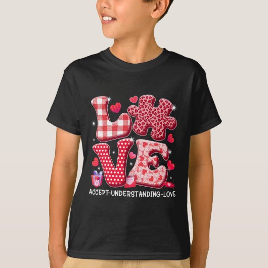 T-shirt Accepter Comprendre Amour Sensibilisation sur l'au (Devant)