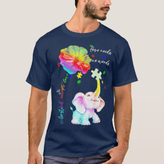 T-shirt Accepter Comprendre Elephant Daisy Puzzle Autism A