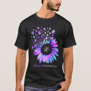 T-shirt Accepter Comprendre l'amour Autisme violet Hologra