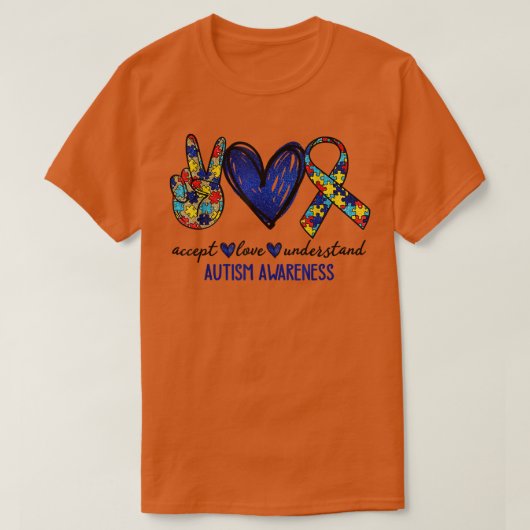 T-shirt Accepter Comprendre l'amour Sensibilisation sur l' (Design devant)