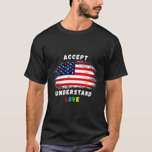 T-shirt Accepter Comprendre Sensibilisation sur l'autisme (Devant)