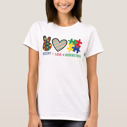 T-shirt Accepter l'amour Comprendre, Sensibilisation sur l (Devant)