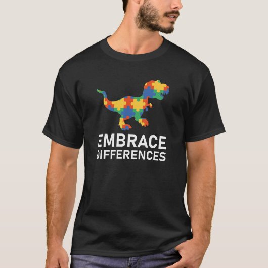 T-shirt Accepter les différences de dinosaures - sensibili (Devant)