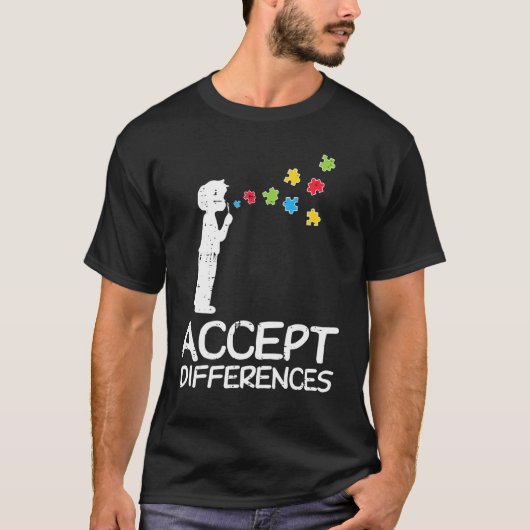 T-shirt Accepter les Différences Enfant Bulles de Puzzle A (Devant)