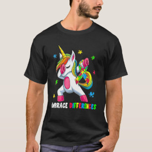 T-shirt Accepter les différences Unicorn Embrace ADHD Auti