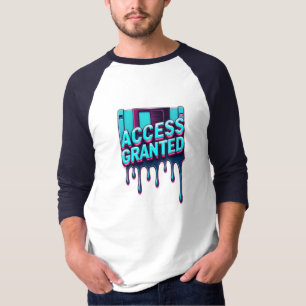 T-shirt Accès Autorisé Graphisme de Disque Dur Rétro Hac