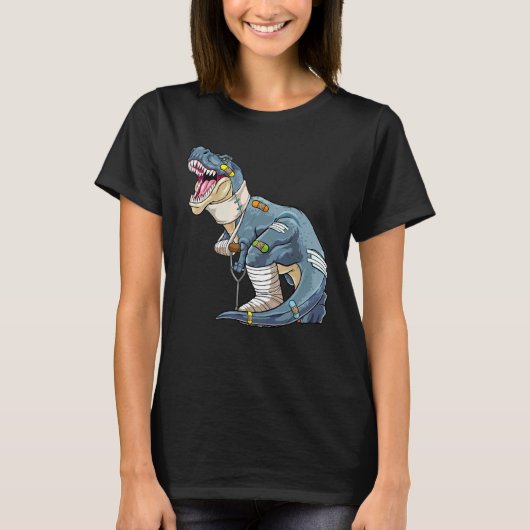 T-shirt Accident Pro Dinosaur Rex Bras Cassés Et Leg Awww (Devant)