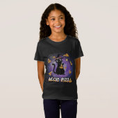 T-Shirt Accio Pizza Funny Black Cat Magicien (Devant entier)