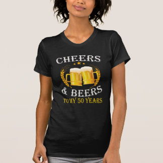 T-shirt Acclamations et bières à mes 50 années - t de