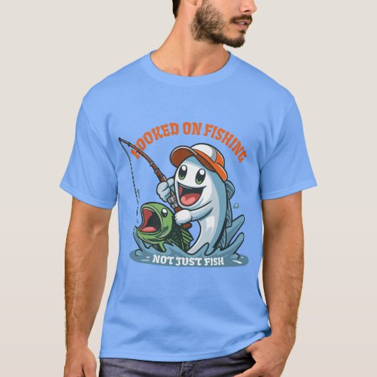 T-shirt Accompagné sur un dessin de pêche (Devant)