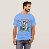 T-shirt Accompagné sur un dessin de pêche (Devant entier)