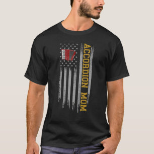 T-shirt Accordéon de drapeau américain vintage Maman Accor