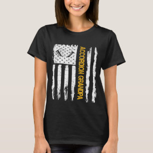T-shirt Accordéon du drapeau américain vintage Grand-père