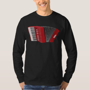 T-shirt Accordéon Piano Rouge Conception Pour Accordionist
