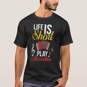 T-shirt Accordion Music Instrument Player Débutant Leçon