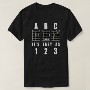 T-shirt Accords de guitare ABC C'est facile comme 123