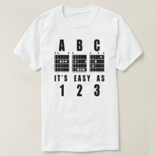 T-shirt Accords de guitare ABC C'est facile comme 123