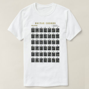 T-shirt Accords de guitare ouverts sur l'avant et l'arrièr