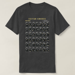 T-shirt Accords de guitare ouverts sur l'avant et l'arrièr