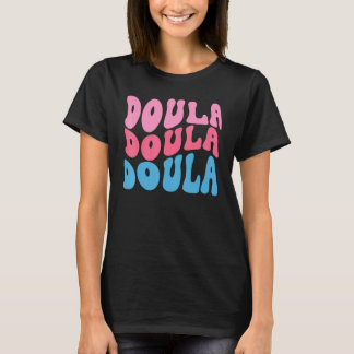 T-shirt Accoucheuse Groovy Rétro Étudiante Doula Accoucheu