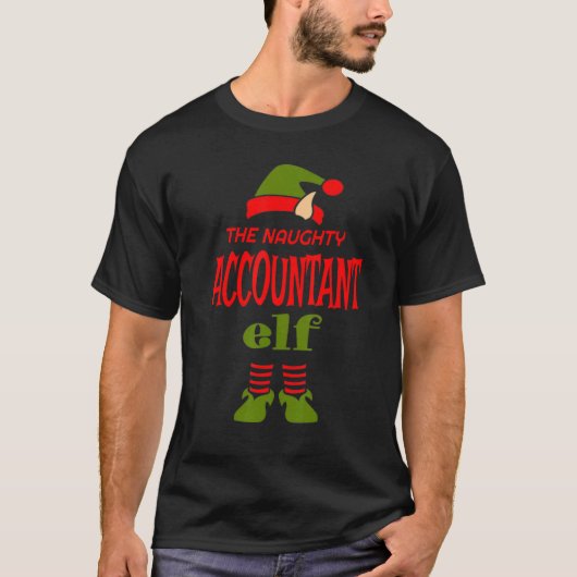 T-shirt ACCOUNTANT Elf Naughty Christmas Matching Pajama P (Devant)