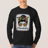 T-shirt Accountant Messy Bun Women Supporting Autism Aware (Devant)