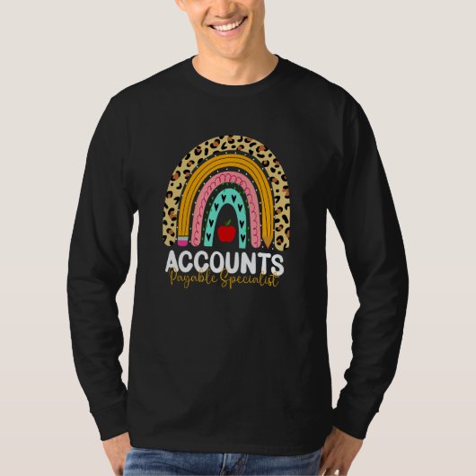 T-shirt Accounts Payable Specialist Leopard Rainbow Accoun (Devant)
