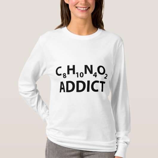 T-shirt Accro à la caféine (Devant)